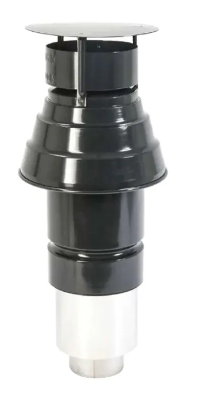 Faber avgass MV-Takterminal Kort, ø150/100mm, RAL9005/SORT (til eksisterende pipe)