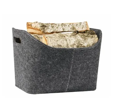 VEDKURV MØRK GRÅ FILT L50B37 H31cm Koks